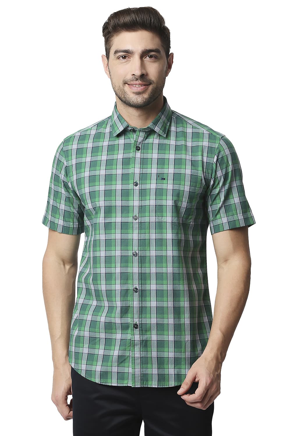 BASICS SLIM FIT CHECKS SHIRT