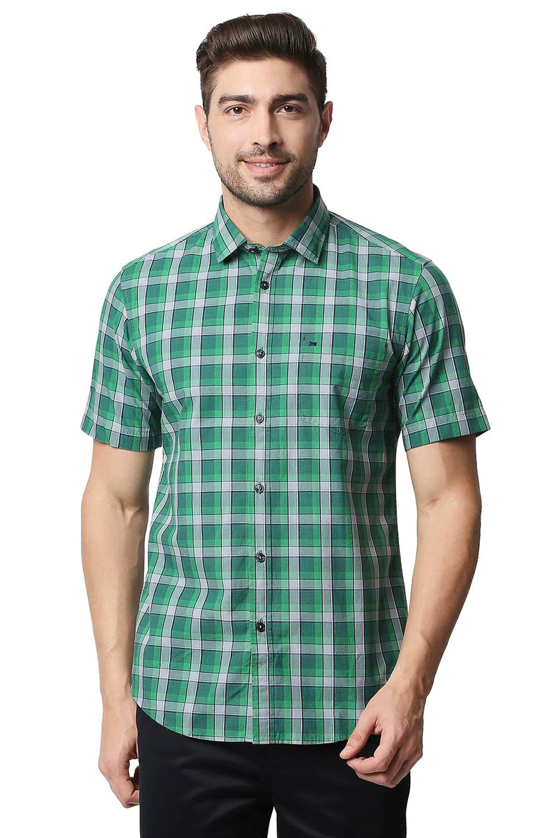 BASICS SLIM FIT CHECKS SHIRT