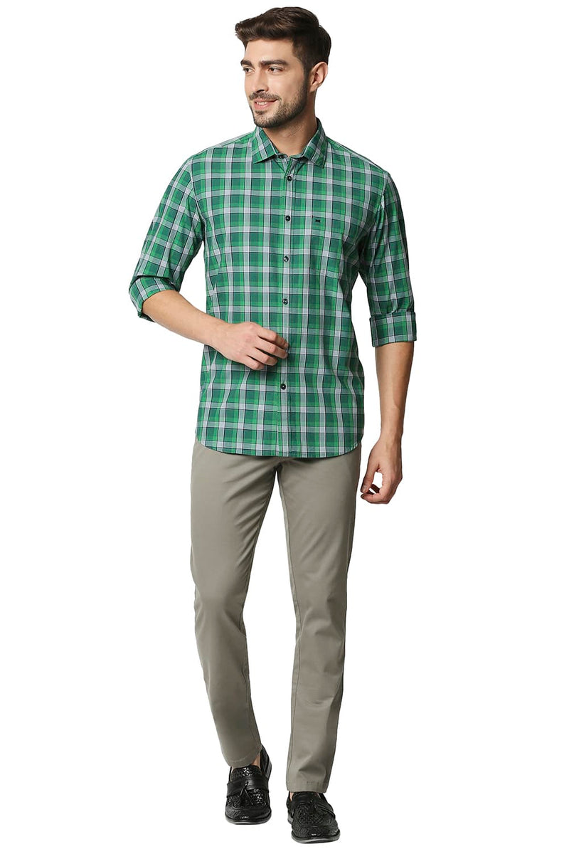 BASICS SLIM FIT CHECKS SHIRT