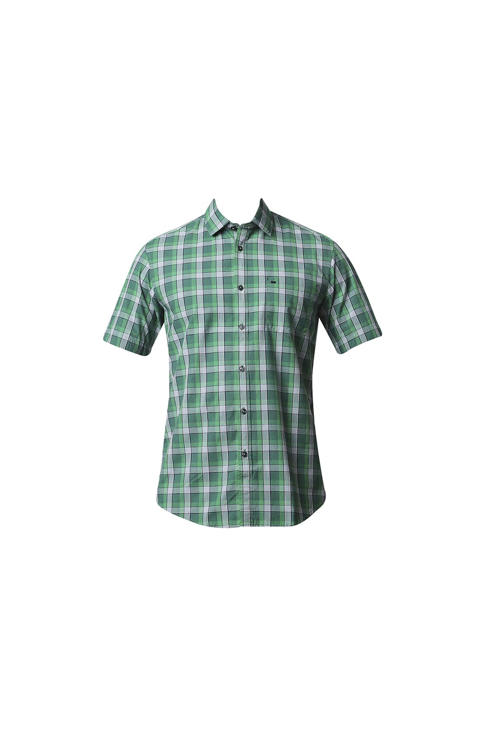 BASICS SLIM FIT CHECKS HALFSLEEVES SHIRT