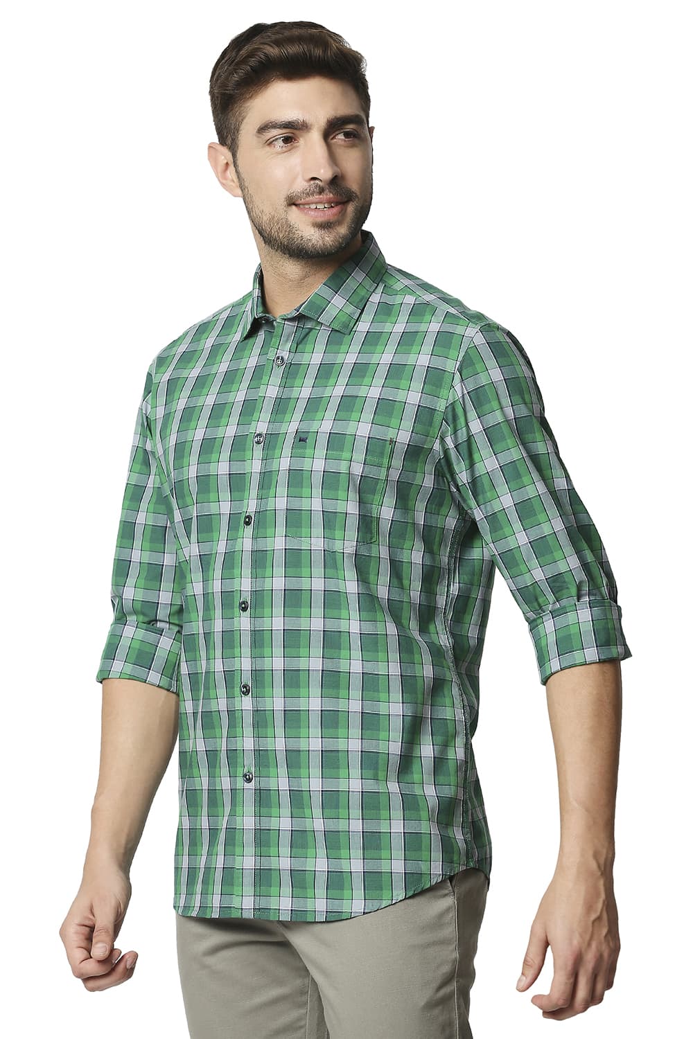 BASICS SLIM FIT CHECKS SHIRT