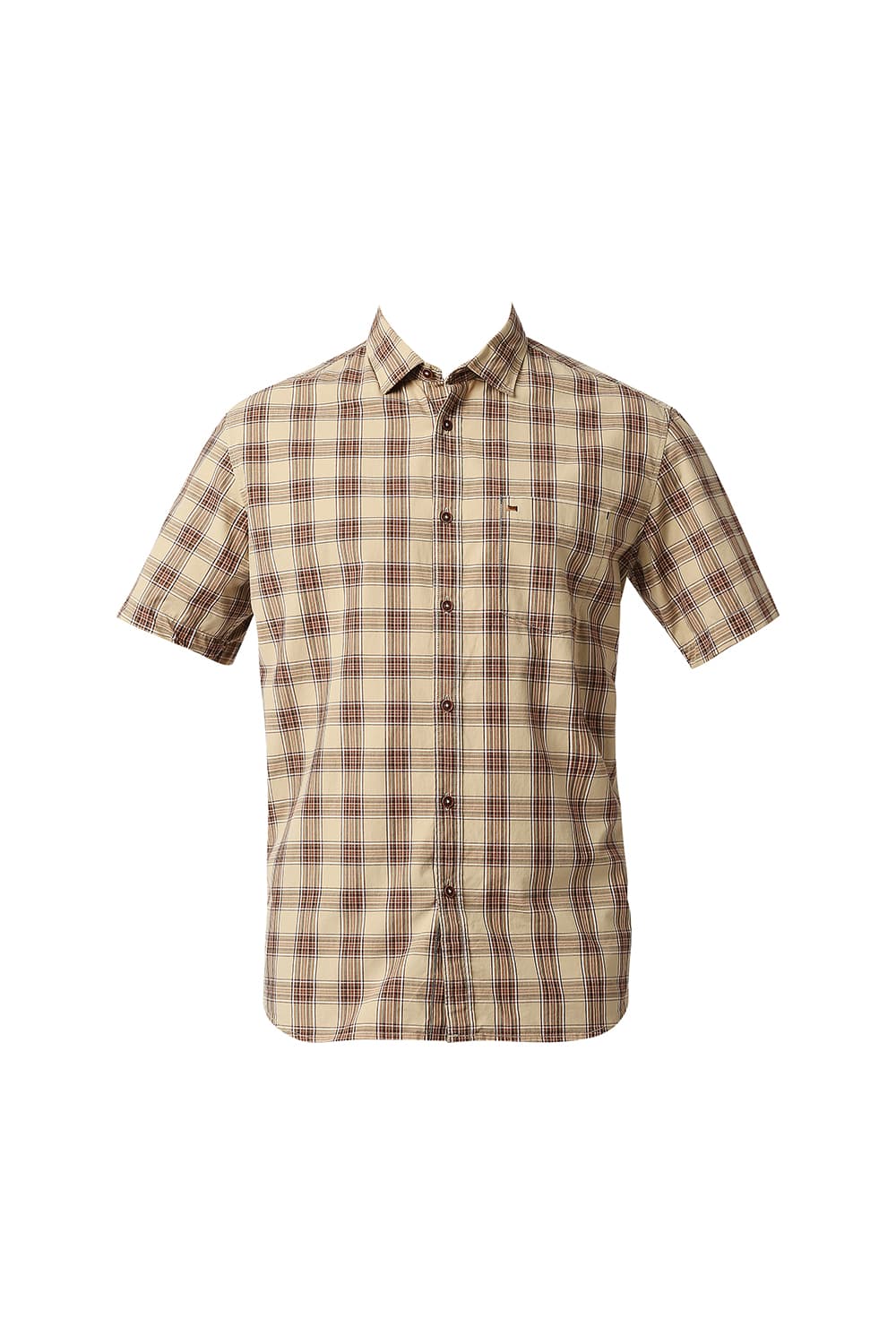 BASICS SLIM FIT CHECKS HALFSLEEVES SHIRT