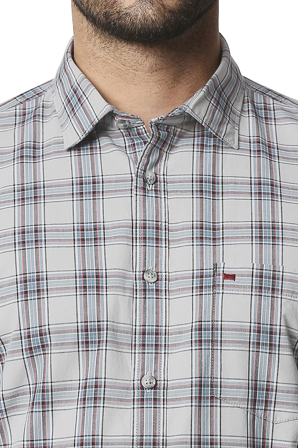 BASICS SLIM FIT CHECKS SHIRT