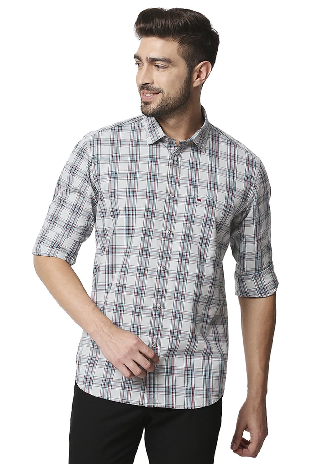 BASICS SLIM FIT CHECKS SHIRT