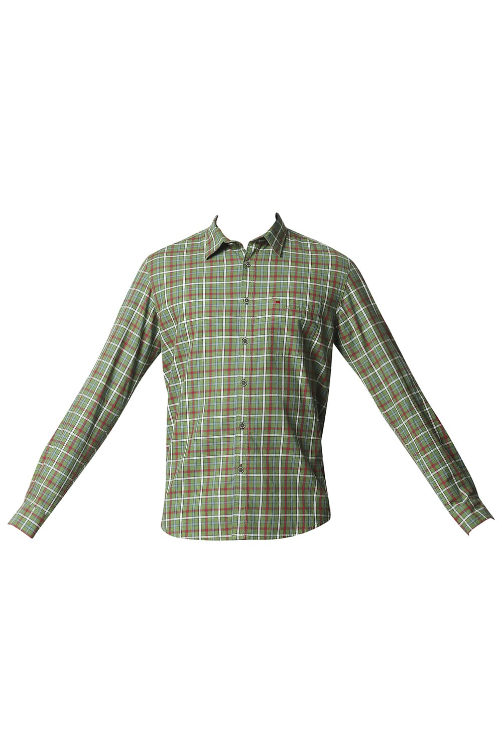 BASICS SLIM FIT TWILL CHECKS SHIRT SHIRT