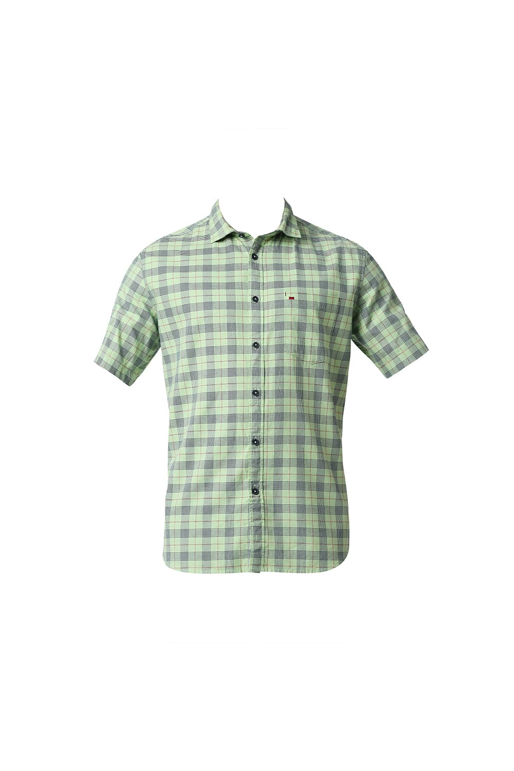 BASICS SLIM FIT TWILL CHECKS HALFSLEEVES SHIRT HALFSLEEVES SHIRT