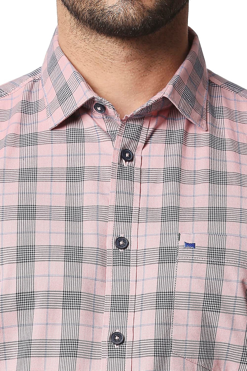 BASICS SLIM FIT TWILL CHECKS SHIRT SHIRT