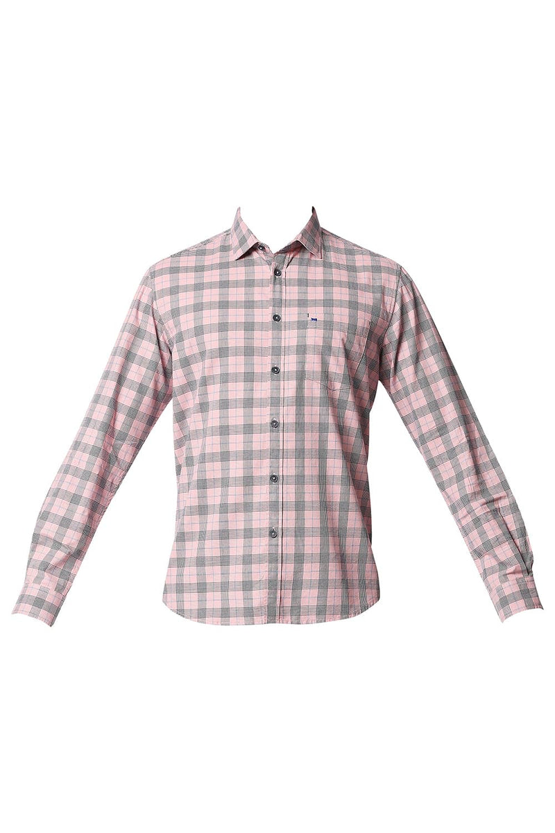 BASICS SLIM FIT TWILL CHECKS SHIRT SHIRT