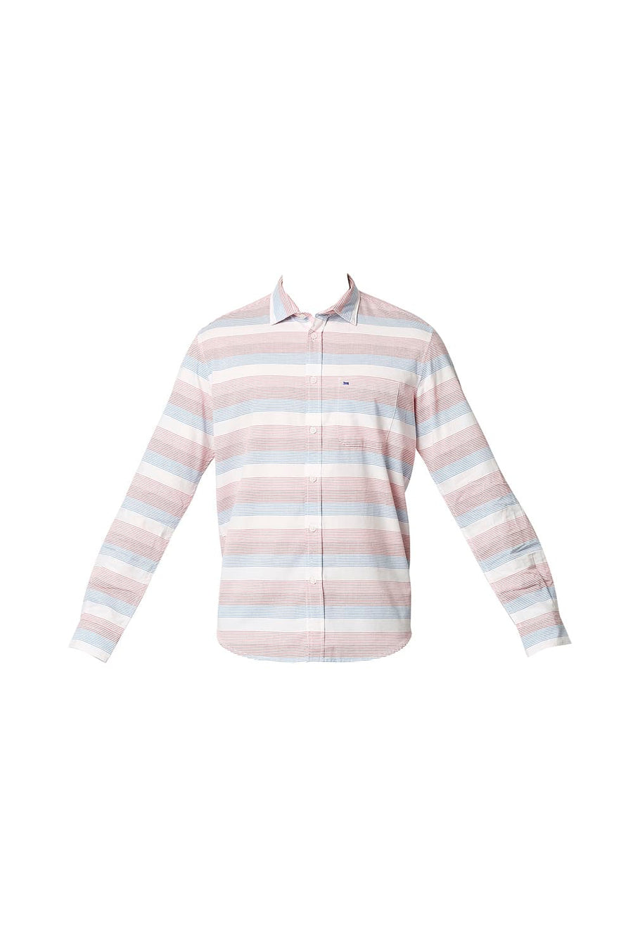 BASICS SLIM FIT HEAVENLY PINK TWILL WEFT STRIPE SHIRT