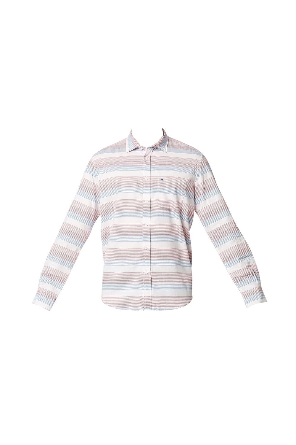 BASICS SLIM FIT TWILL WEFT STRIPE SHIRT