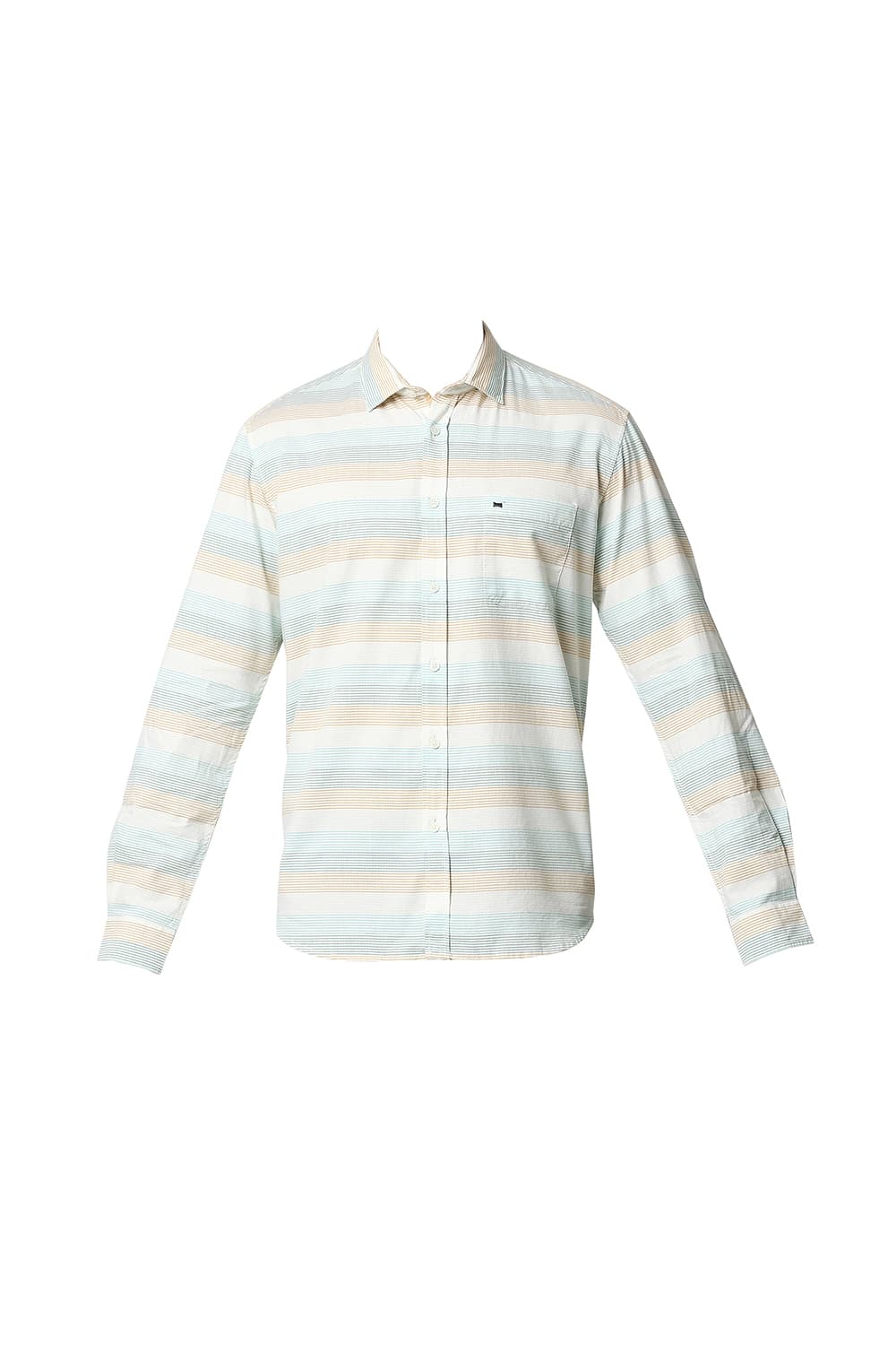 BASICS SLIM FIT TWILL WEFT STRIPE SHIRT