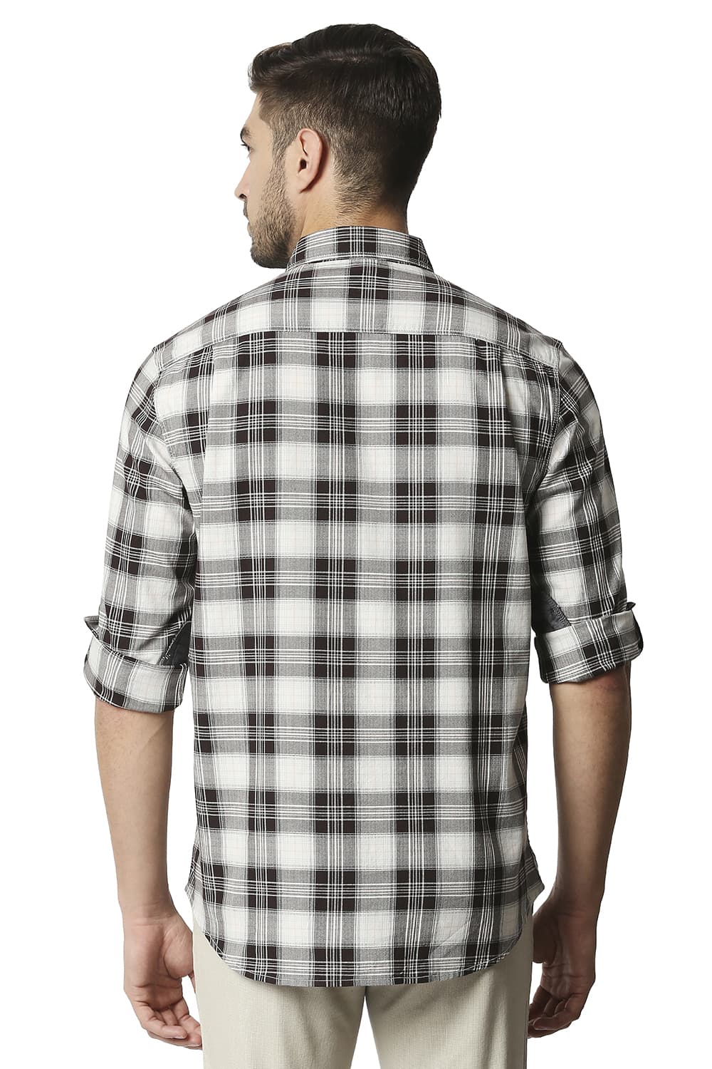 BASICS SLIM FIT TWILL CHECKS SHIRT SHIRT