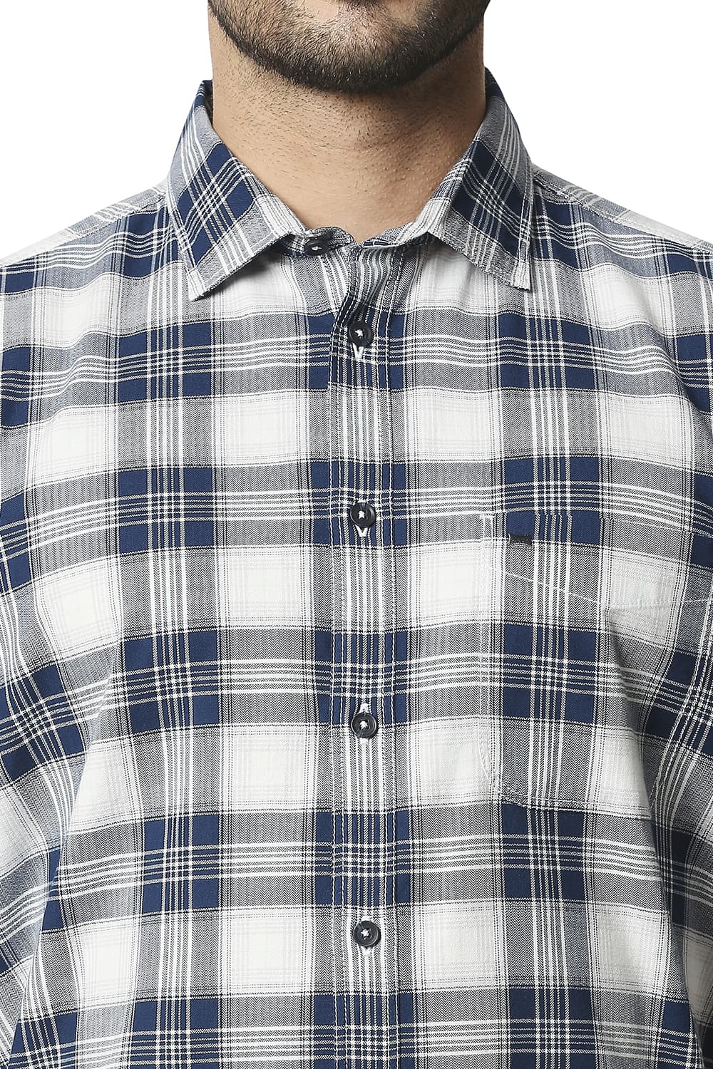 BASICS SLIM FIT TWILL CHECKS SHIRT SHIRT