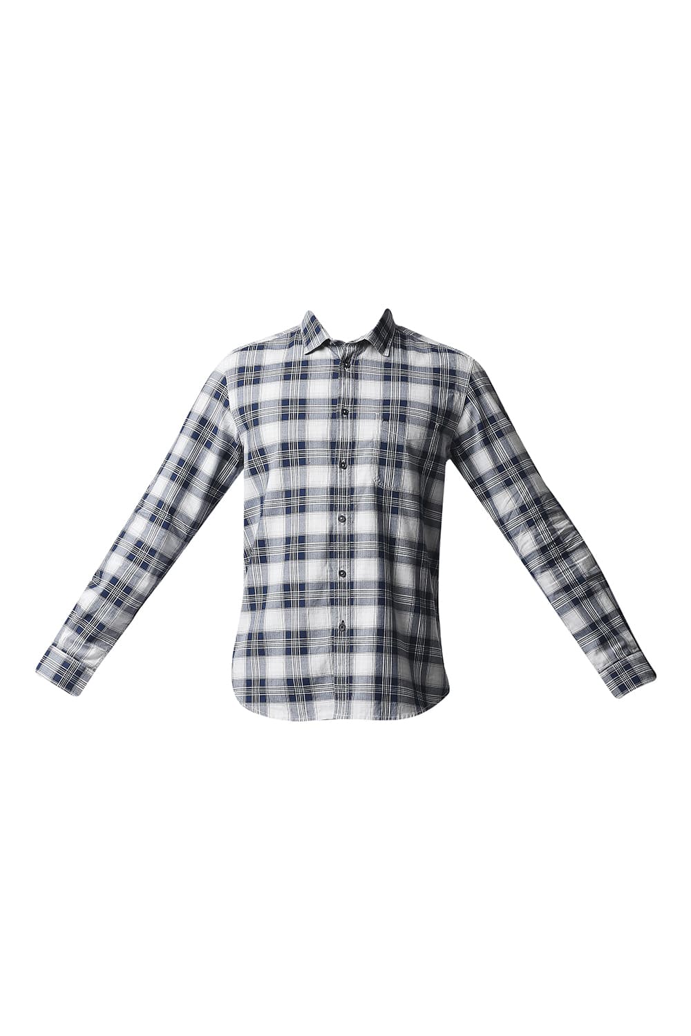 BASICS SLIM FIT TWILL CHECKS SHIRT SHIRT