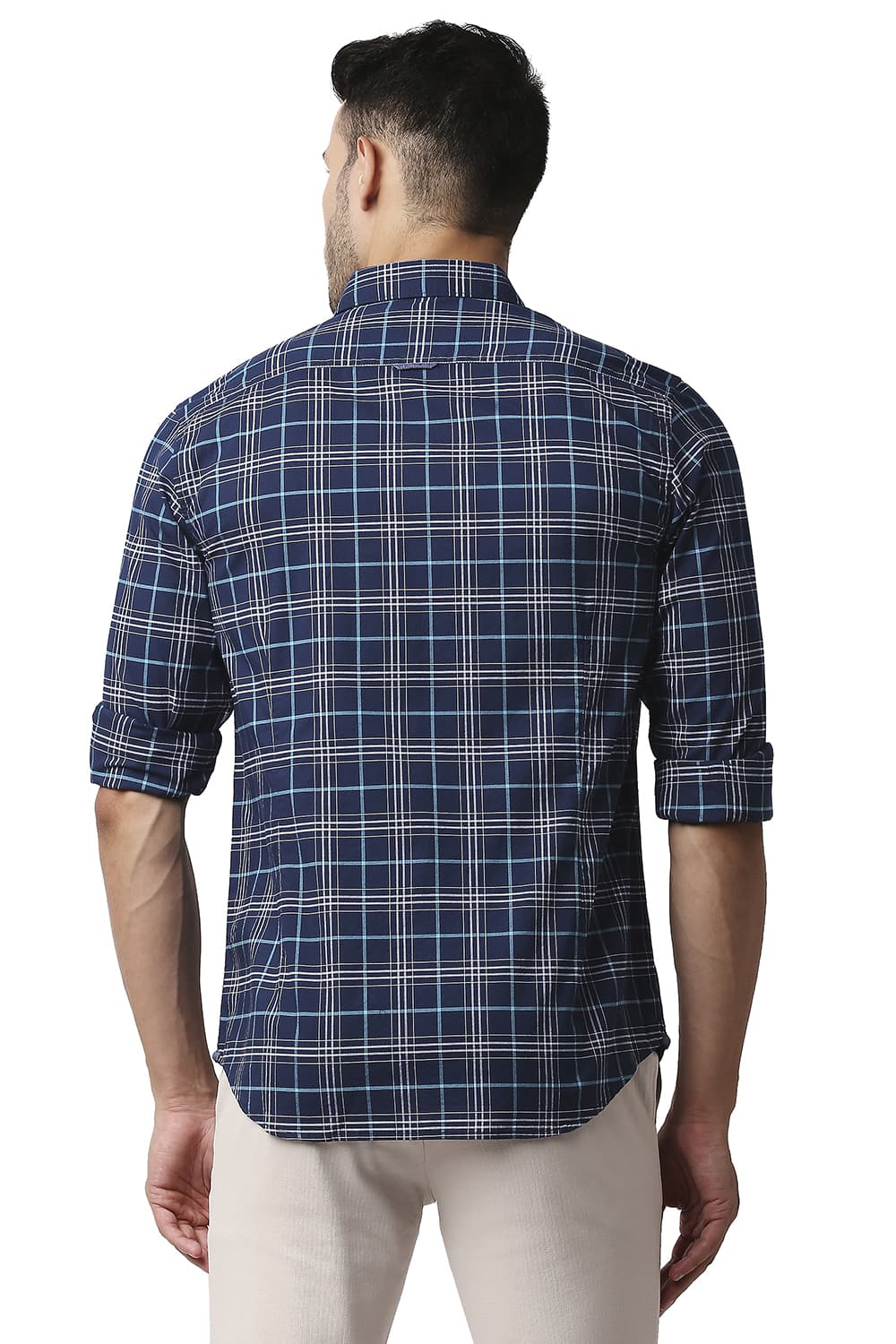 BASICS SLIM FIT OXFORD CHECKS SHIRT