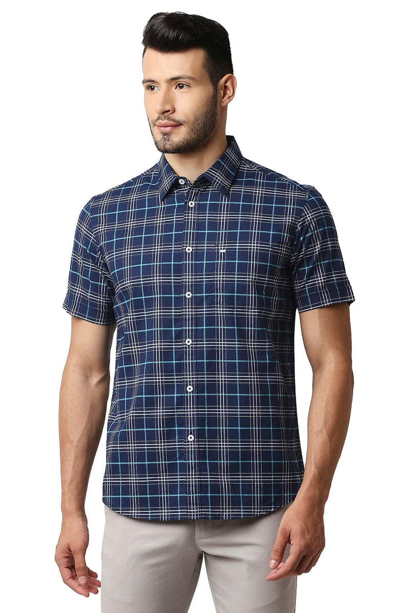 BASICS SLIM FIT OXFORD CHECKS SHIRT