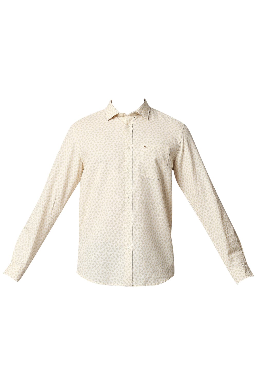 BASICS SLIM FIT COTTON HEMP PRINTED SHIRT