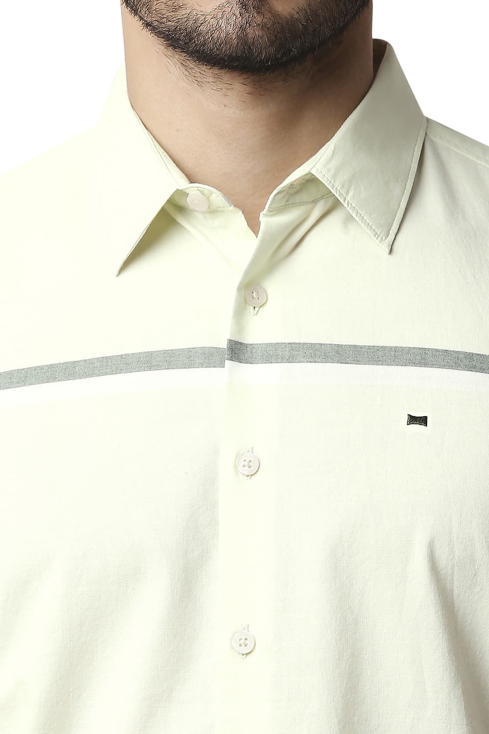 BASICS SLIM FIT OXFORD ENGINEERING WEFT STRIPE SHIRT