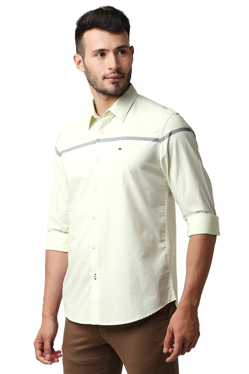 BASICS SLIM FIT OXFORD ENGINEERING WEFT STRIPE SHIRT