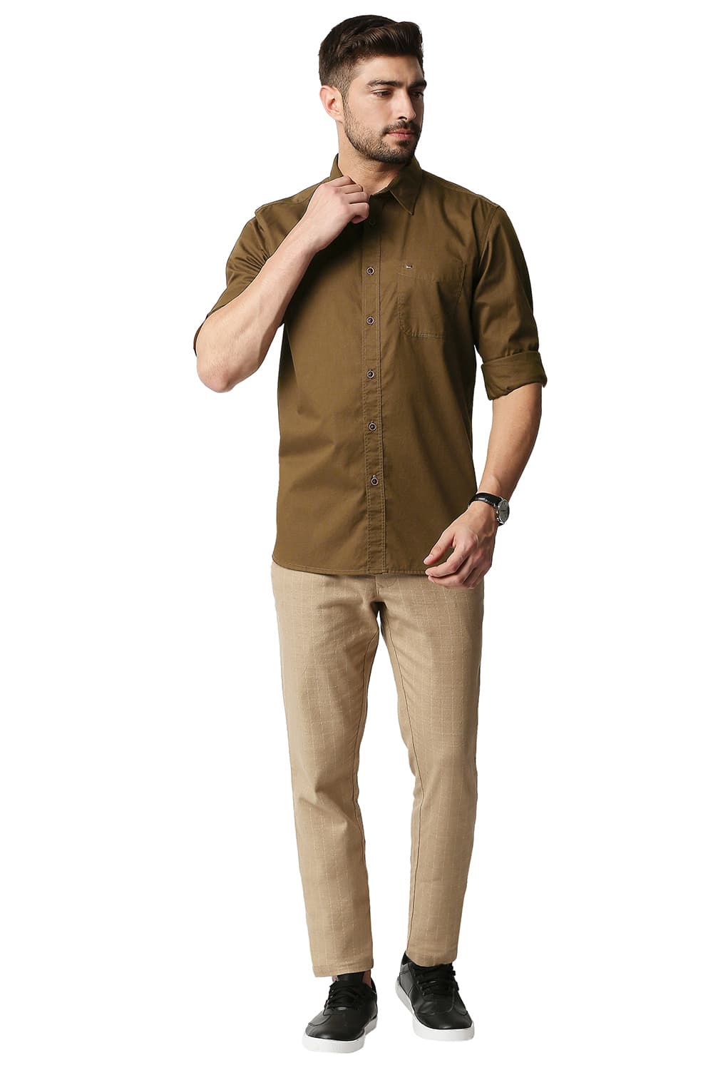 BASICS SLIM FIT TWILL SHIRT