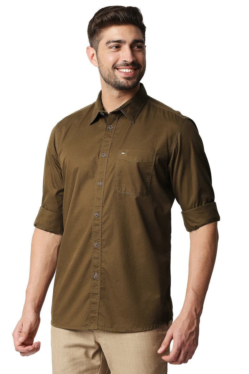 BASICS SLIM FIT TWILL SHIRT