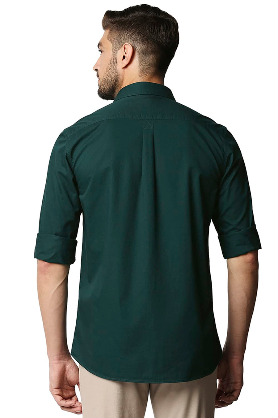 BASICS SLIM FIT PONDEROSA GREEN TWILL SHIRT