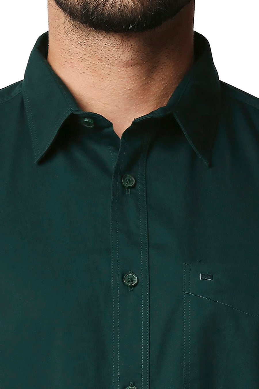 BASICS SLIM FIT PONDEROSA GREEN TWILL SHIRT