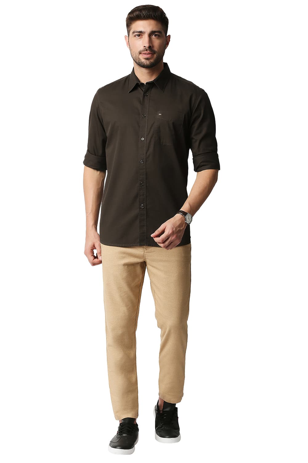 BASICS SLIM FIT TWILL SHIRT