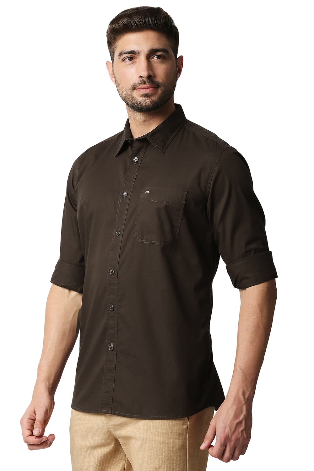 BASICS SLIM FIT TWILL SHIRT