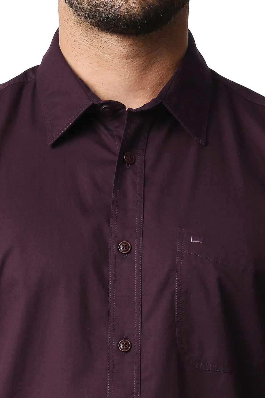 BASICS SLIM FIT FIG WINE TWILL SHIRT