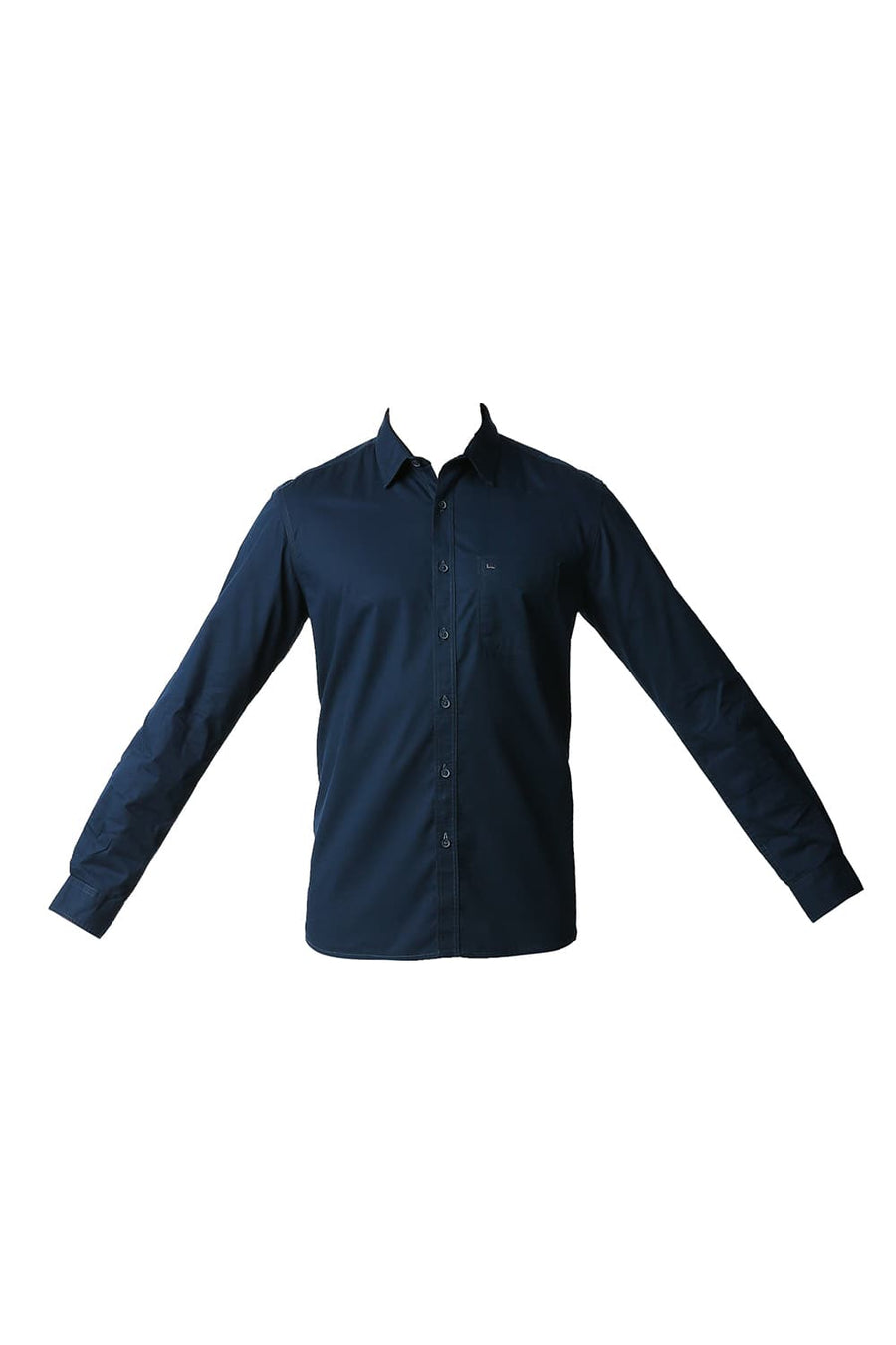 BASICS SLIM FIT DRESS NAVY TWILL SHIRT