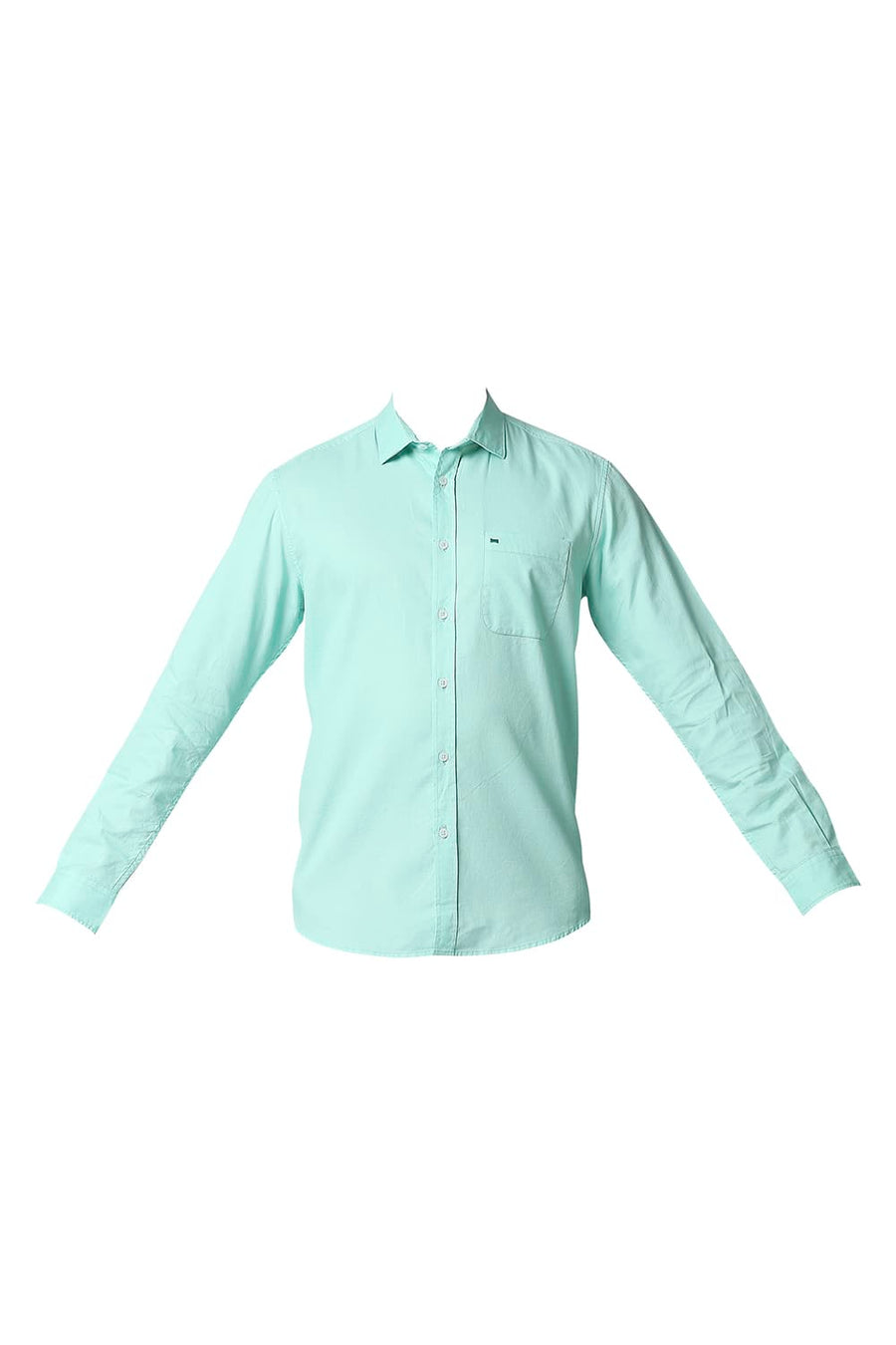 BASICS SLIM FIT OPAL GREEN DOBBY SHIRT