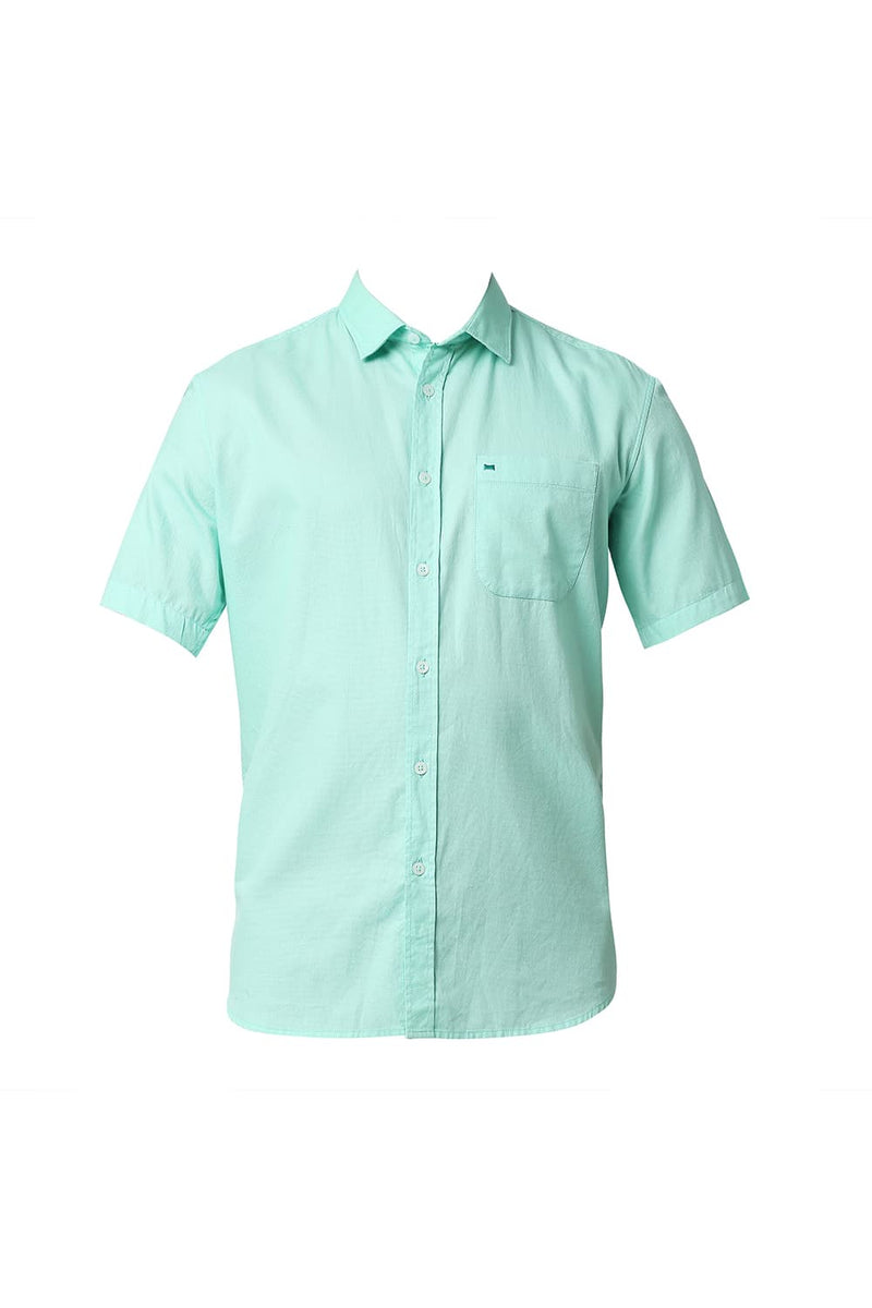 BASICS SLIM FIT DOBBY HALFSLEEVES SHIRT