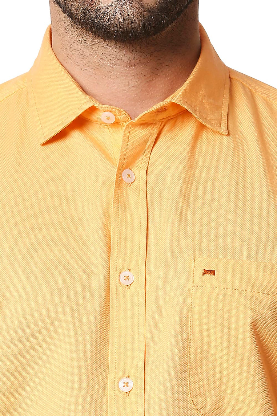 BASICS SLIM FIT KUMQUAT ORANGE DOBBY SHIRT