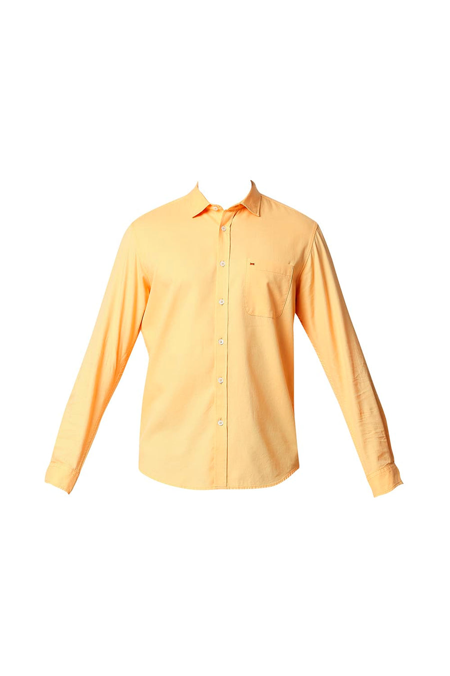 BASICS SLIM FIT KUMQUAT ORANGE DOBBY SHIRT