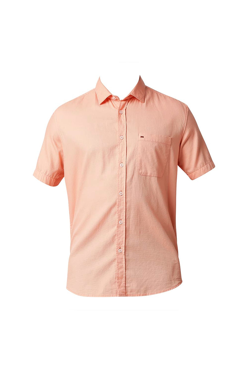 BASICS SLIM FIT DOBBY HALFSLEEVES SHIRT