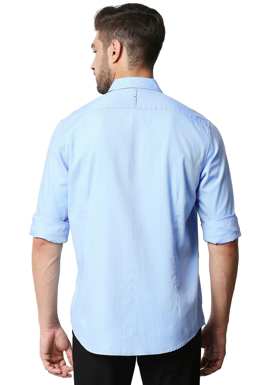 BASICS SLIM FIT AIRY BLUE DOBBY SHIRT