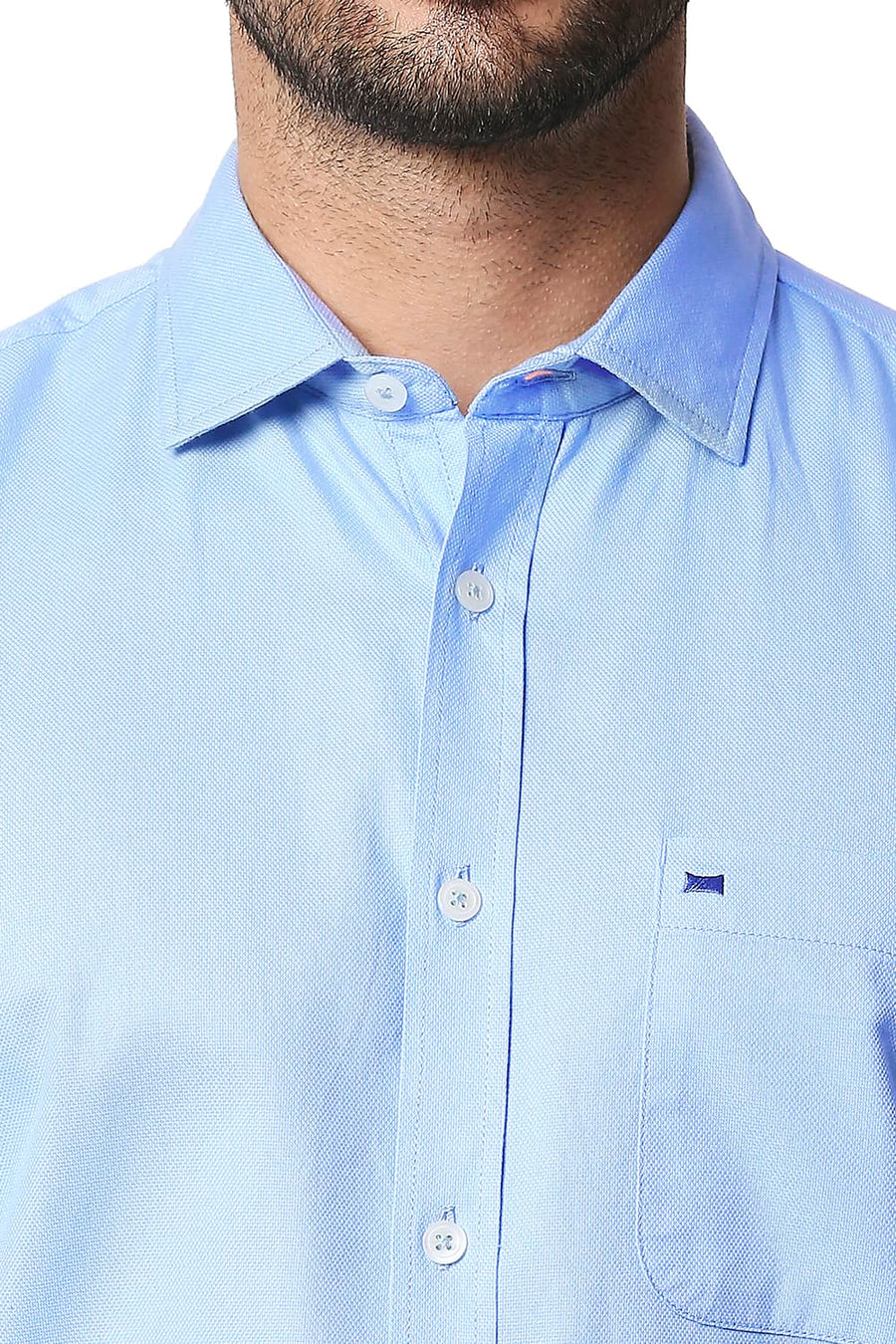 BASICS SLIM FIT AIRY BLUE DOBBY SHIRT
