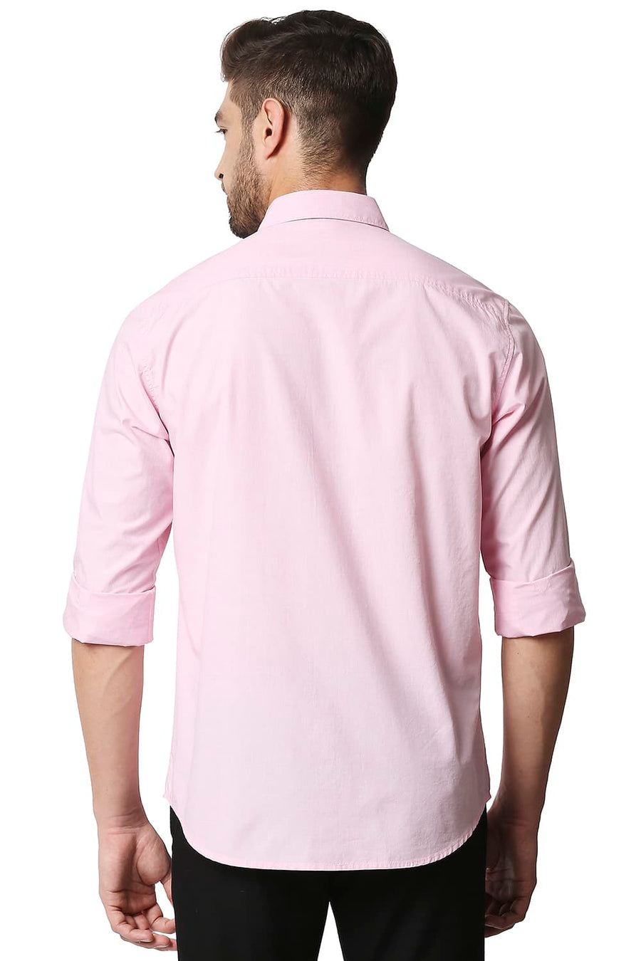BASICS SLIM FIT PINK BALLERINA FIL-A-FIL SHIRT
