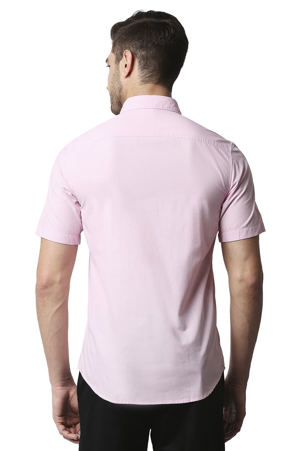 BASICS SLIM FIT FIL-A-FIL HALFSLEEVES SHIRT