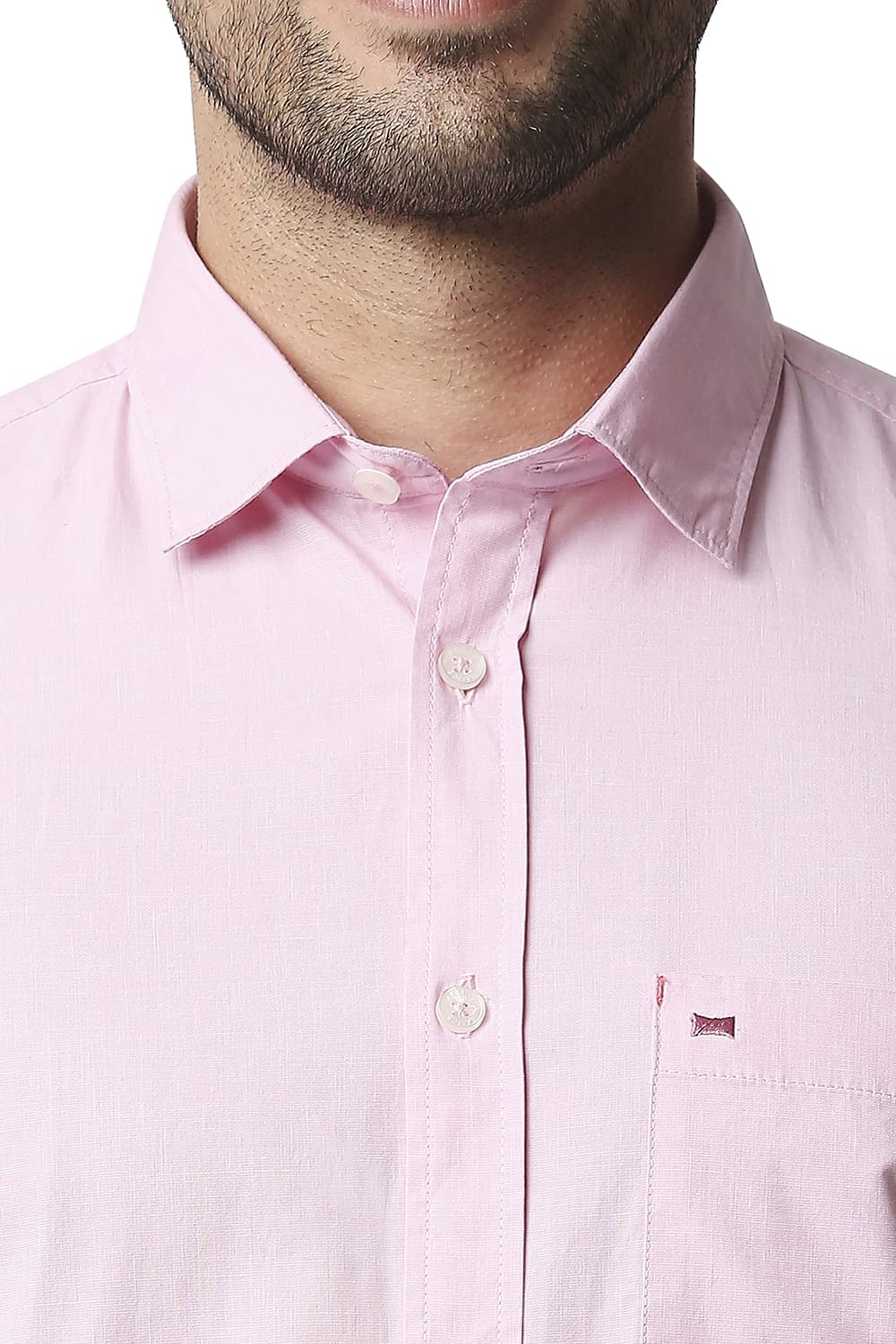 BASICS SLIM FIT FIL-A-FIL HALFSLEEVES SHIRT