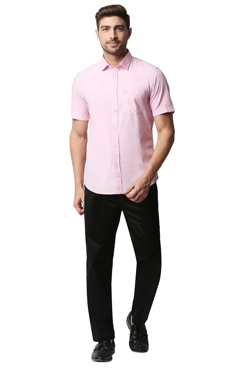 BASICS SLIM FIT FIL-A-FIL HALFSLEEVES SHIRT