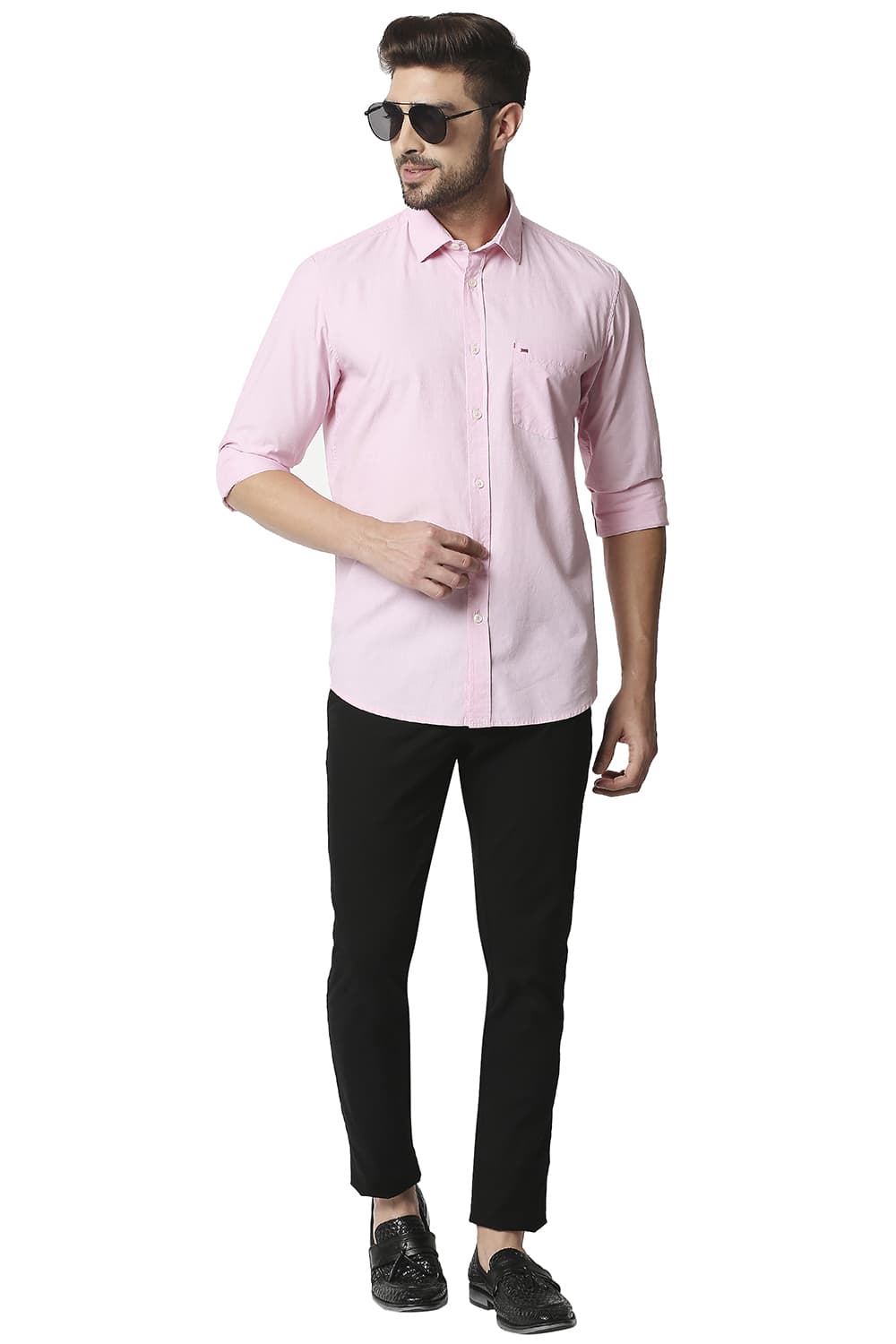 BASICS SLIM FIT FIL-A-FIL SHIRT