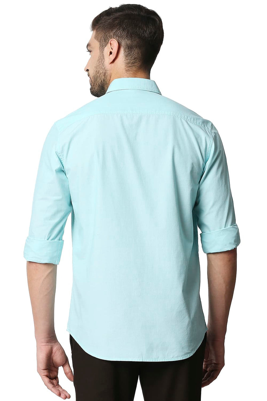 BASICS SLIM FIT ARUBA GREEN FIL-A-FIL SHIRT