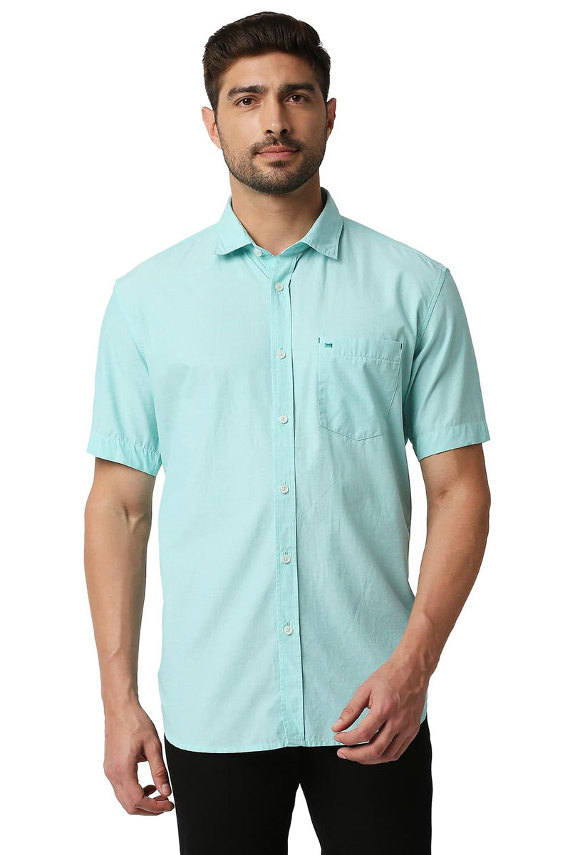 BASICS SLIM FIT FIL-A-FIL HALFSLEEVES SHIRT