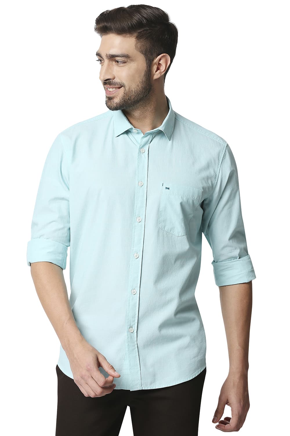 BASICS SLIM FIT FIL-A-FIL SHIRT