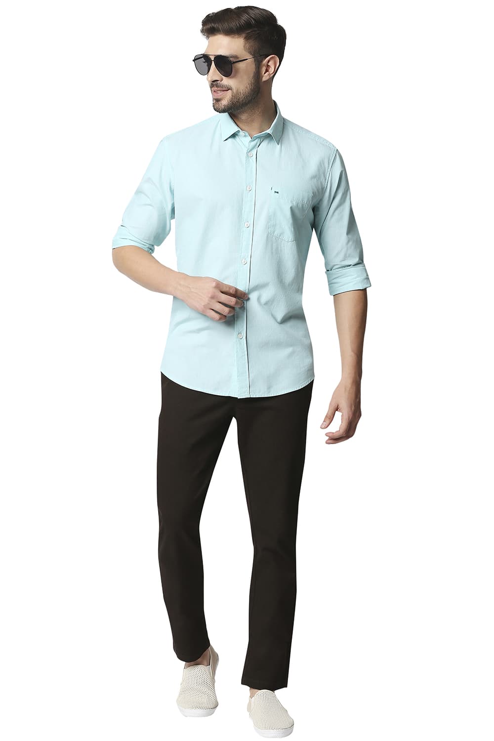 BASICS SLIM FIT FIL-A-FIL SHIRT