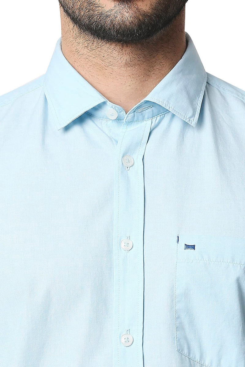 BASICS SLIM FIT FIL-A-FIL HALFSLEEVES SHIRT