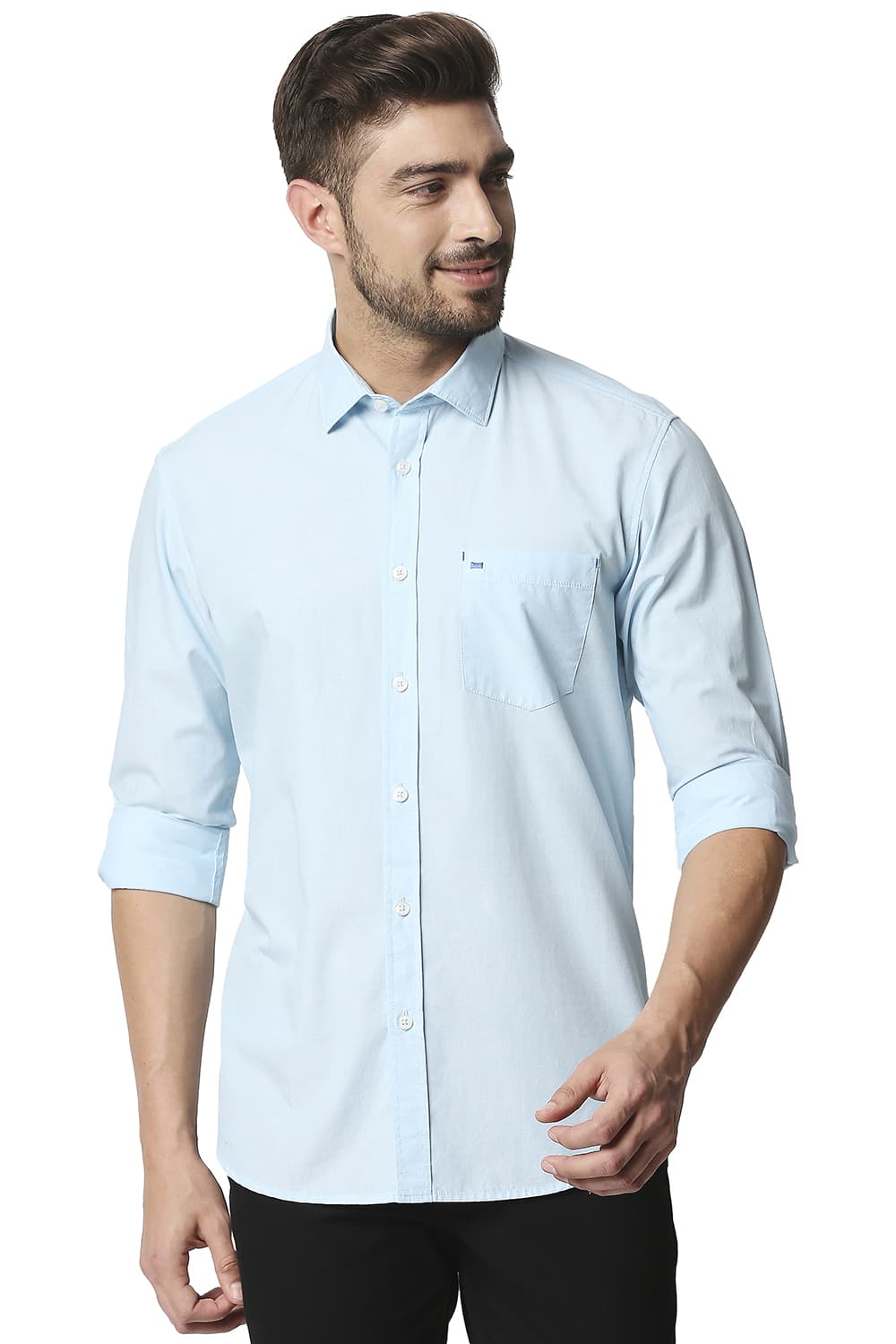 BASICS SLIM FIT FIL-A-FIL SHIRT