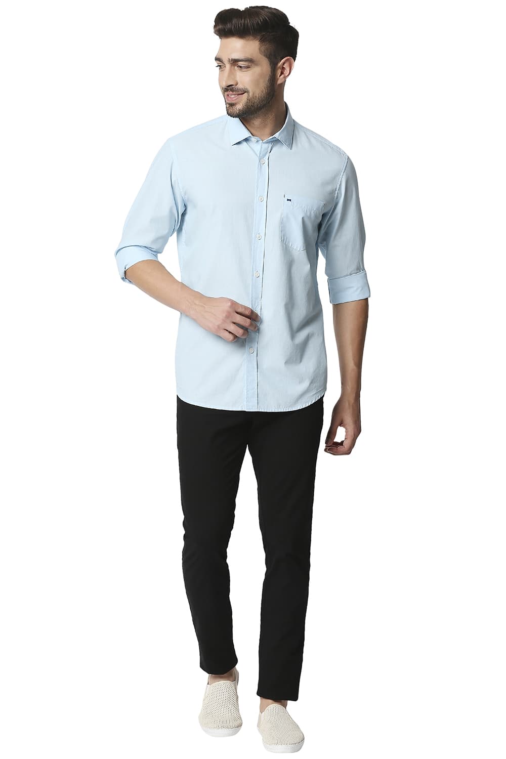 BASICS SLIM FIT FIL-A-FIL SHIRT